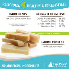 Raw Paws Himalayan Yak Chews small long-lasting chew for boredom and anxiety relief.