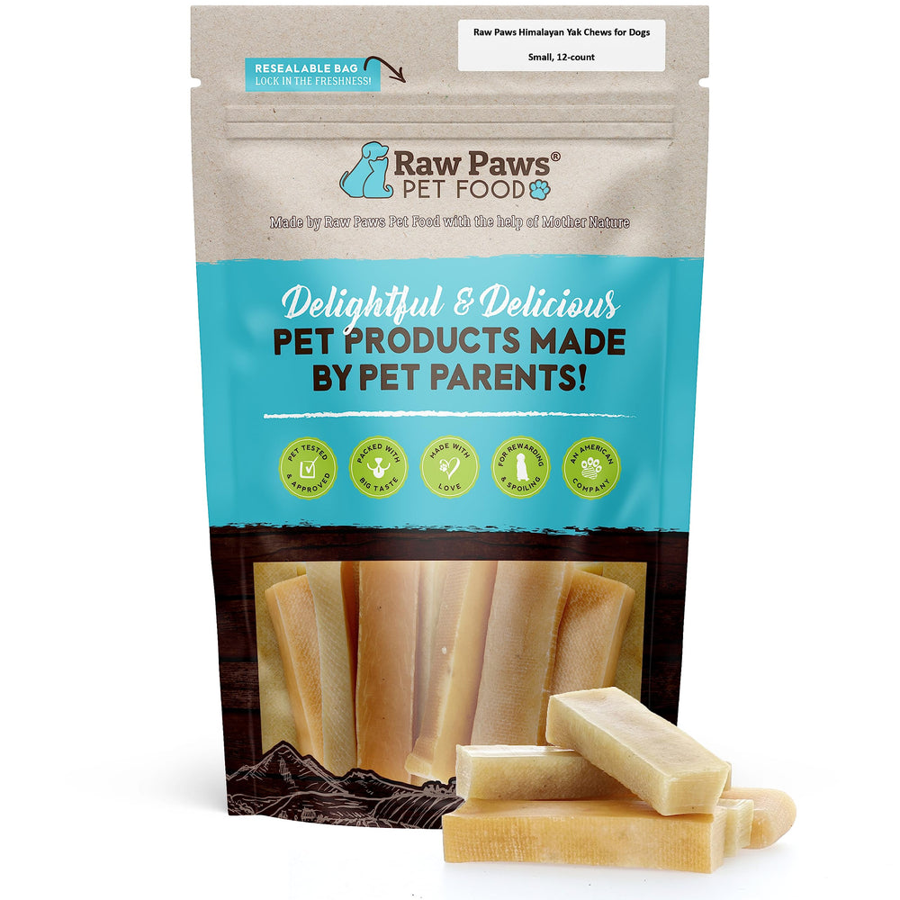 Raw Paws Himalayan Yak Chews for Small Dogs, packaged in USA for freshness.