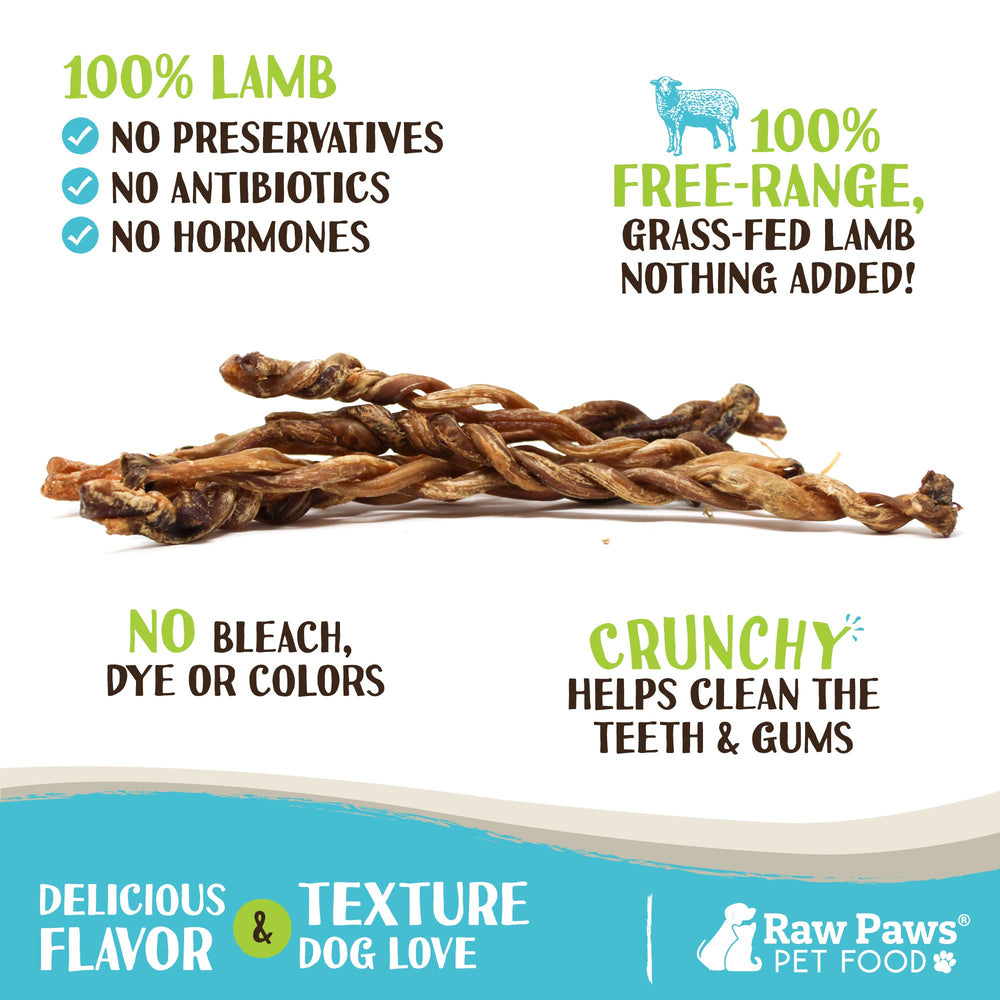 Raw Paws Lamb Pizzle Twists raw bundle image emphasizing grain-free natural chews.