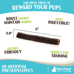 Raw Paws venison label close-up emphasizing free-range sourcing and ethical farming.