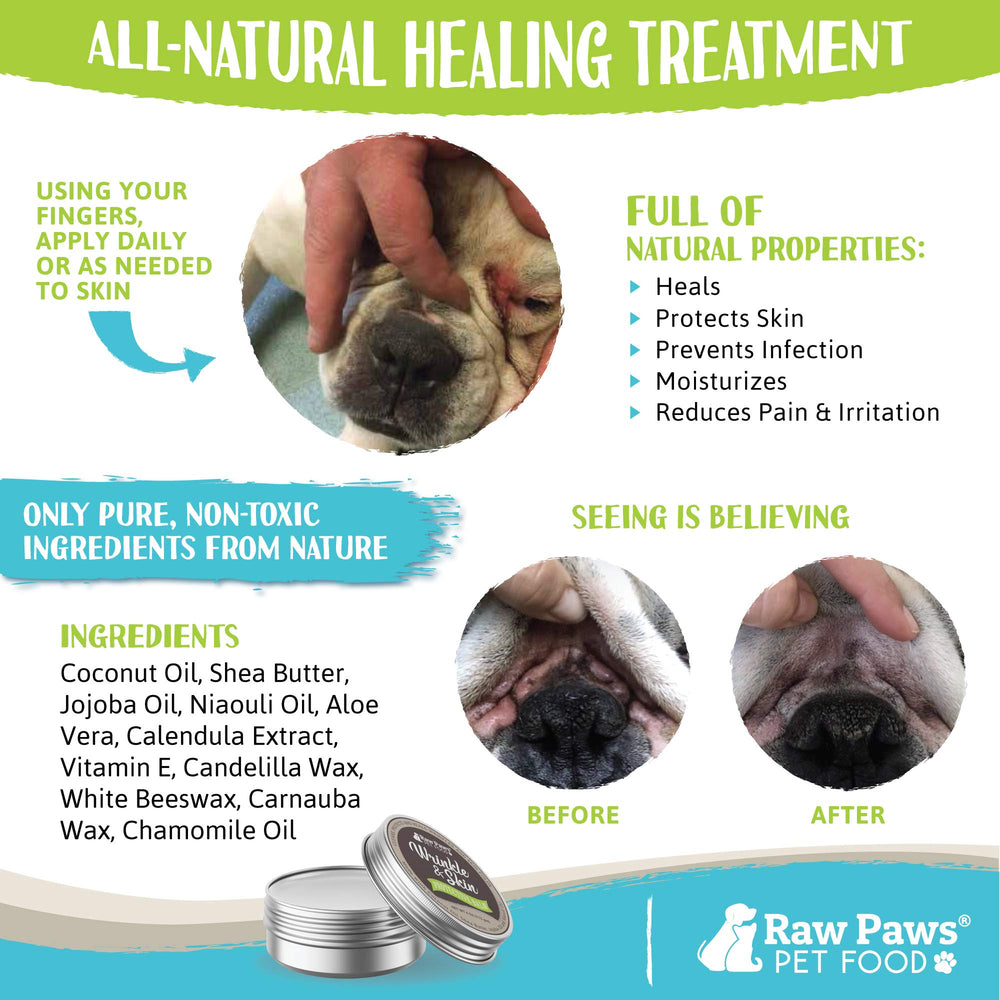 Raw Paws wrinkle and skin balm close-up texture suggests rich, smooth application.