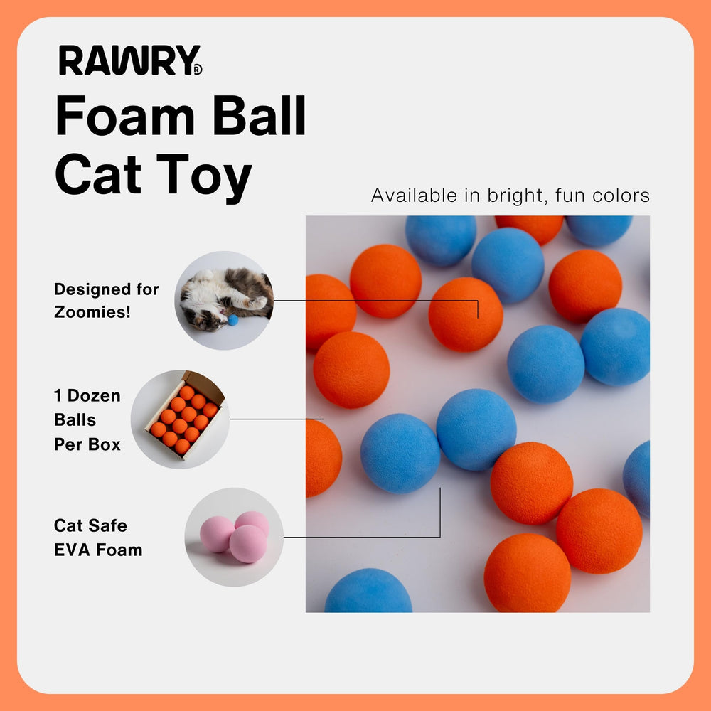 Rawry foam-ball cat toy set cat chasing action promoting active play
