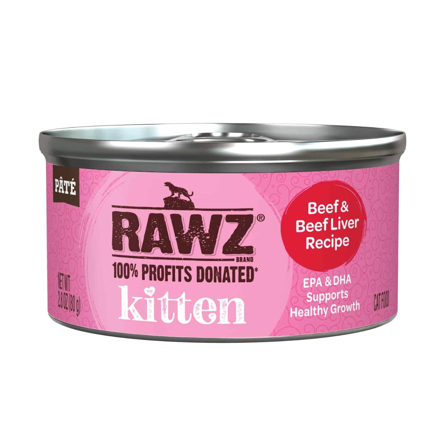 Rawz all-natural ingredients label on can emphasizes clean ingredients