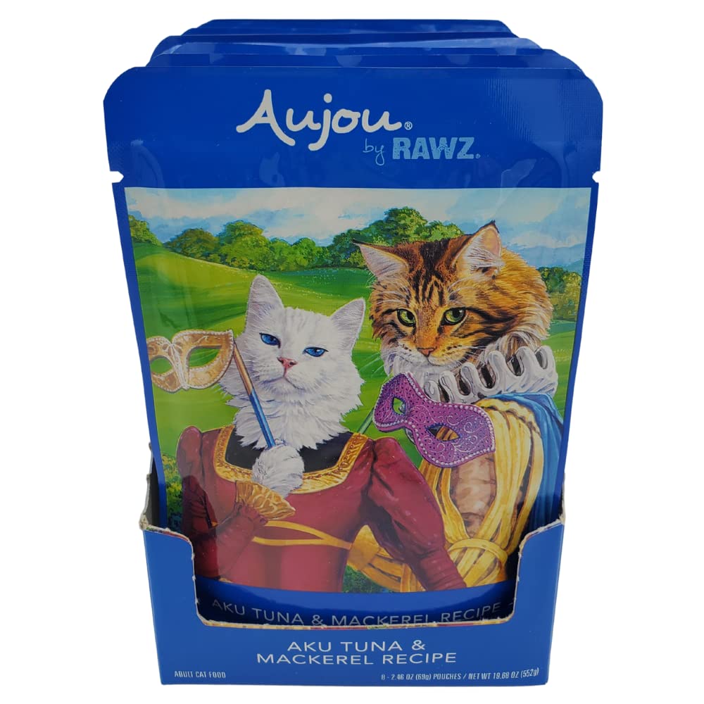 Rawz Aujou Aku cat meal in bowl to entice picky eaters with real fish flavor.