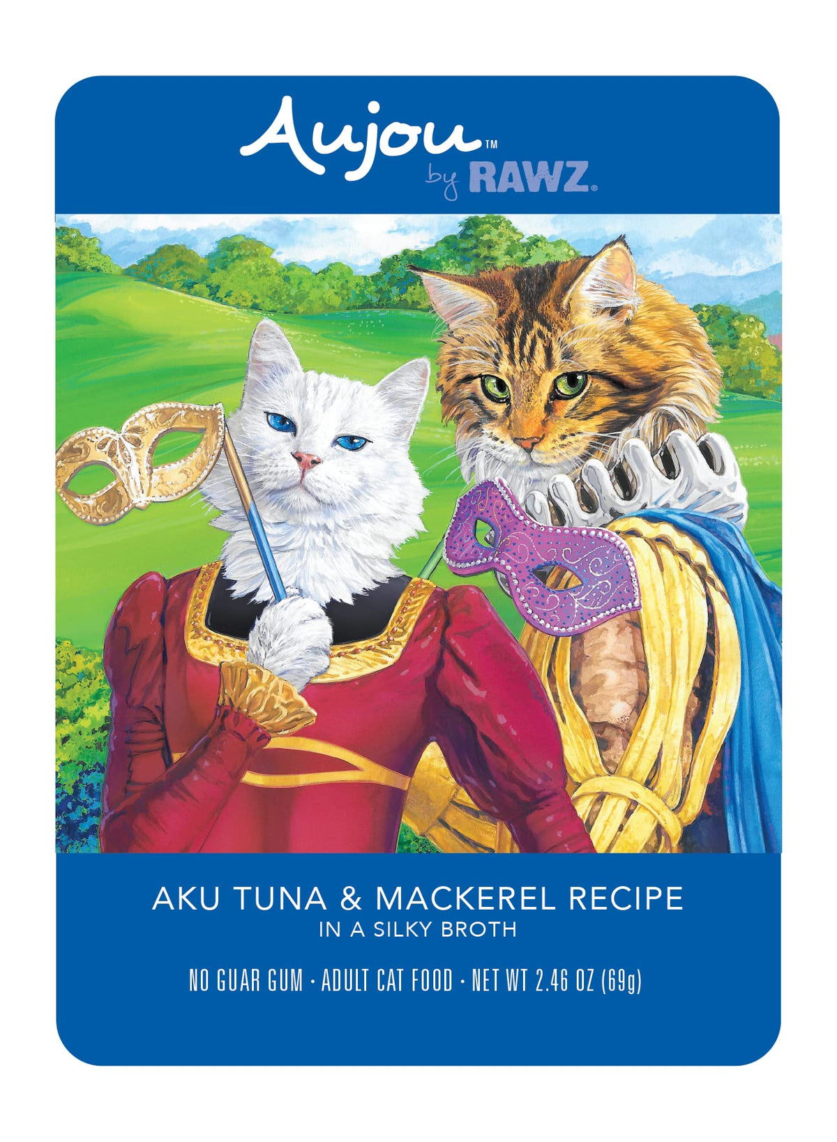 Rawz Aujou Aku tuna-mackerel pouch packaging with BPA-free lining for safer storage.