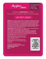 Rawz Aujou Aku tuna-salmon pouch label closeup showing BPA-free lining for safer packaging