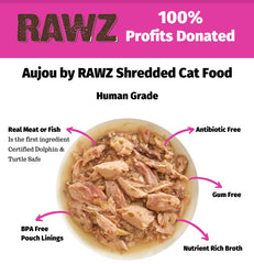Rawz Aujou cat food served in a bowl for an appealing meal