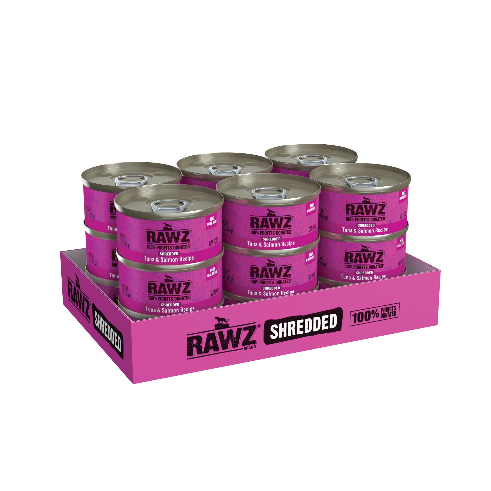 Rawz cat wet food grain-free serving bowl highlights real meat for appetizing meals.