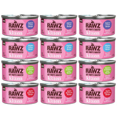 Rawz kitten pate salmon can close-up showing real meat and moisture for hydration