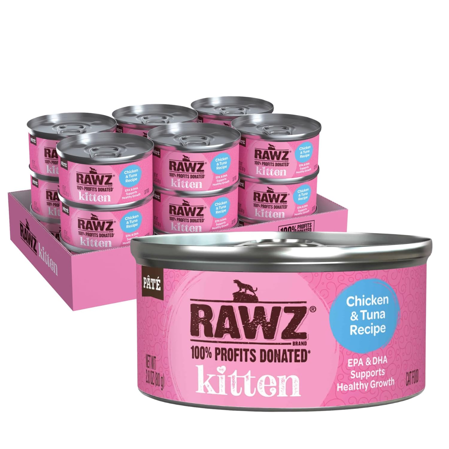 Rawz kitten pate face view showing real meat texture for kittens