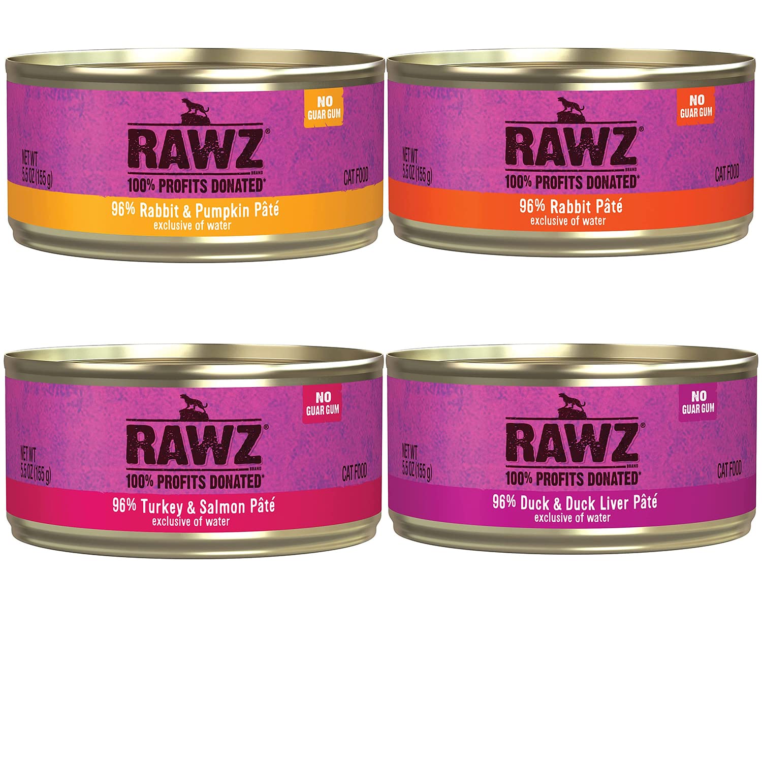 RAWZ pate duck-duck liver can highlighting real meat first ingredient.