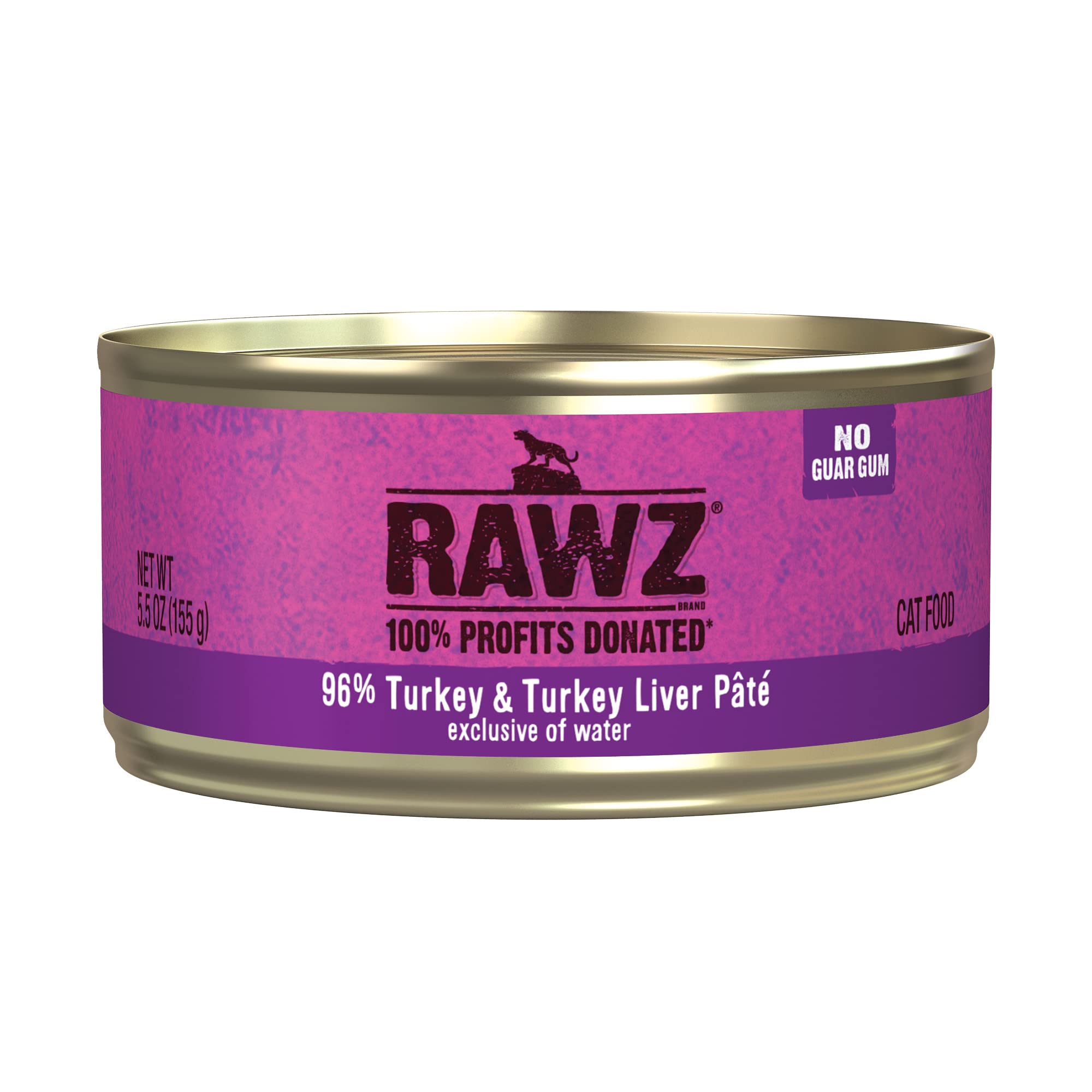 Rawz turkey-turkey-liver-pate-cans close-up shows real meat first ingredient.