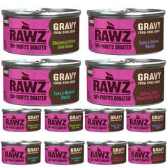 Rawz variety-pack four-flavors display shows diverse flavors for picky eaters.