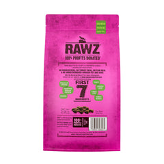 Rawzreg meal-free dry cat food shows dehydrated deboned chicken, a high-quality protein option.