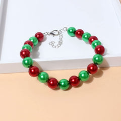 RayMinsino pearl necklace worn on a small dog, elegant collar for parties.