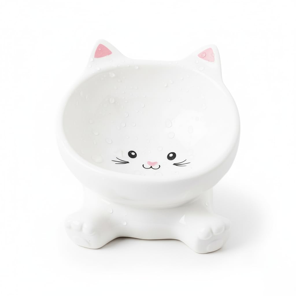 Raytrue-X 4.9-inch diameter elevated cat bowl for compact spaces