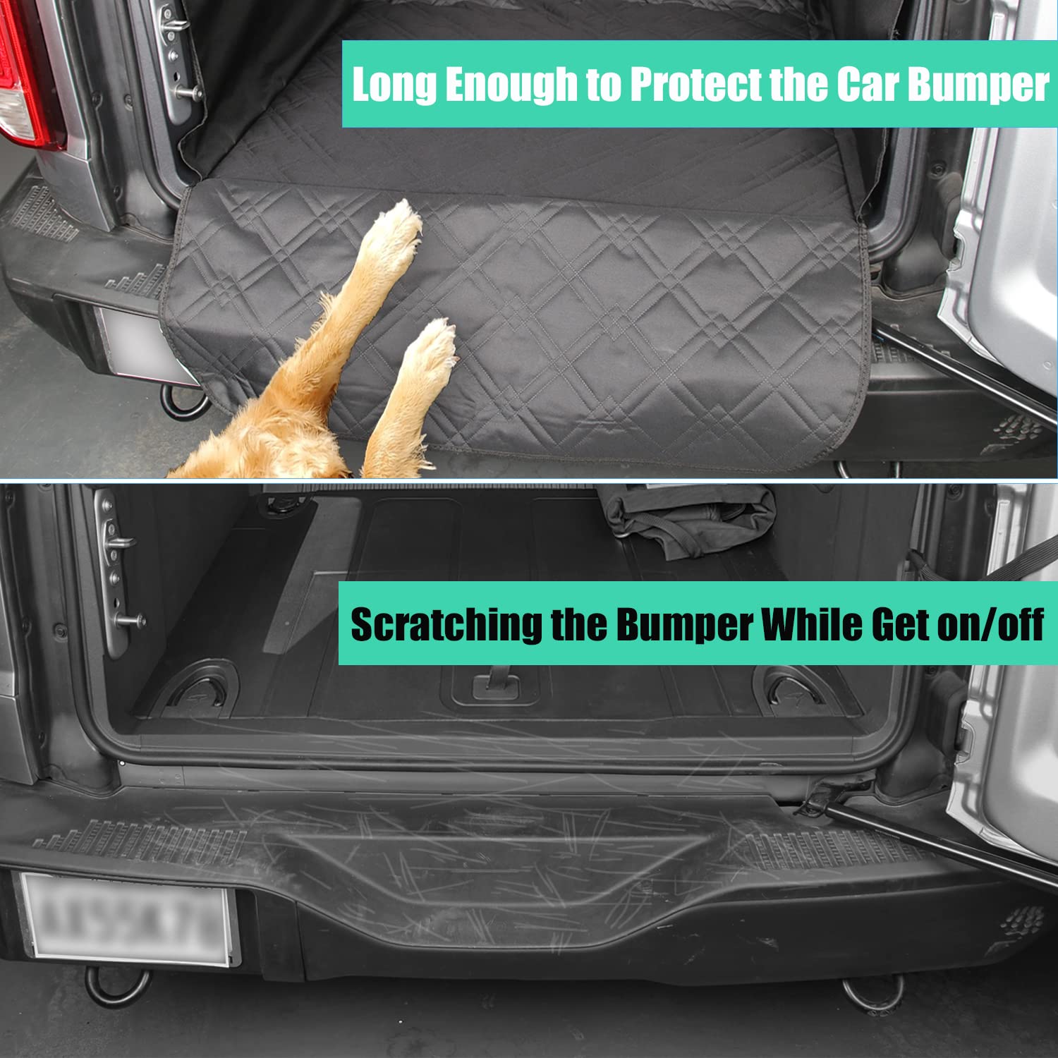 RAZOVEYI Dogs Cargo Liner bumper protector shields the rear cargo area from spills and scratches.