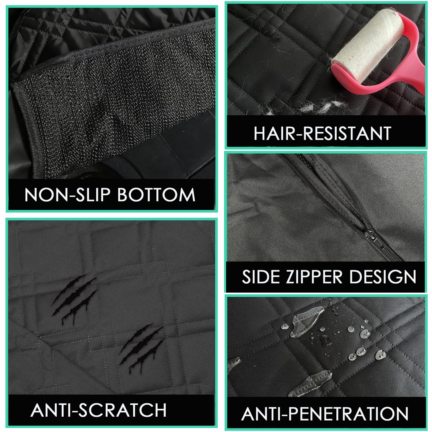 RAZOVEYI Dogs Cargo Liner features color-fast layers to prevent dye bleed in heat.