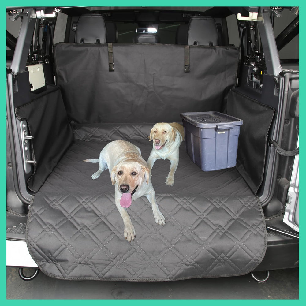 RAZOVEYI Dogs Cargo Liner with side flaps protects your Bronco interior from hair and dirt.