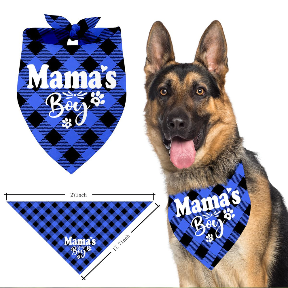Razpah Mama's Boy Dog Bandana packaging display—great gift idea for dog lovers