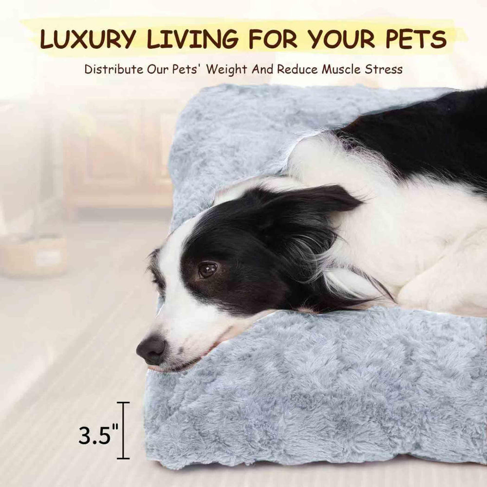 Razyzil Fluffy Dog Bed includes squeaky bone toy for playtime