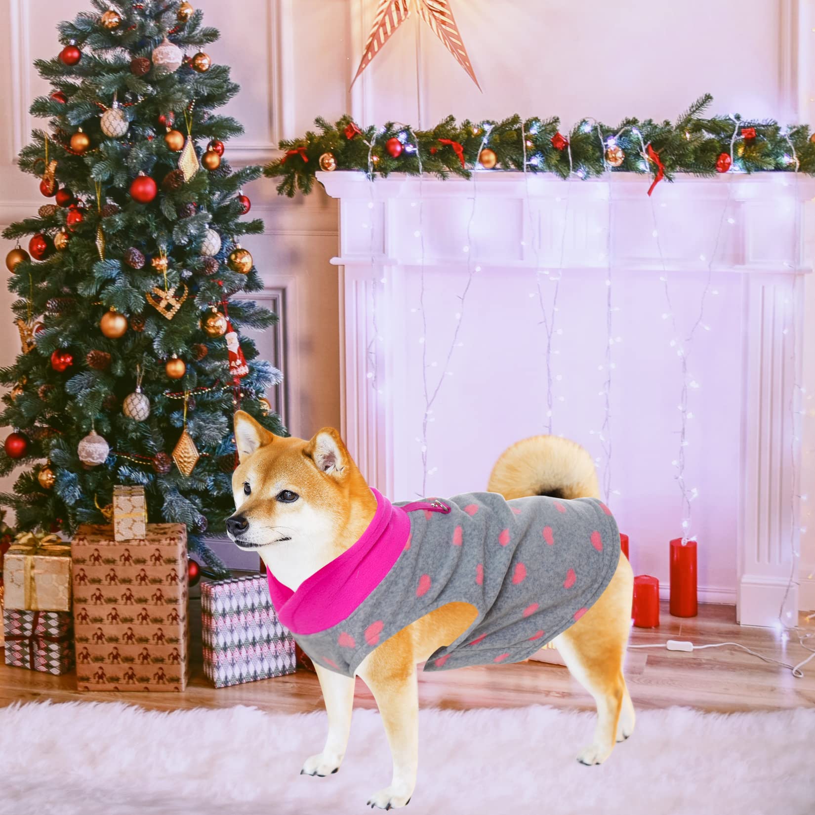 Rbenxia grey dog heart sweater fabric close-up of soft fleece texture