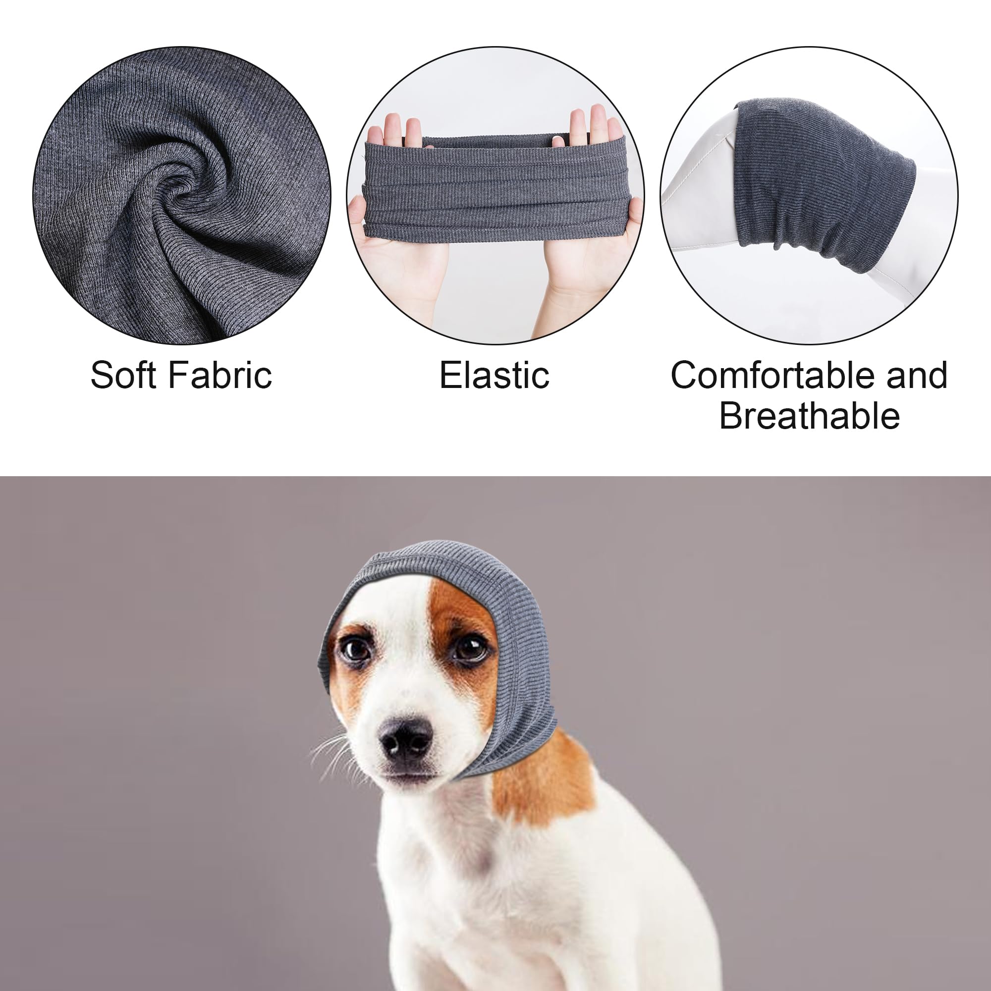 Rbenxia Quiet Ears worn by a dog illustrating ear protection.