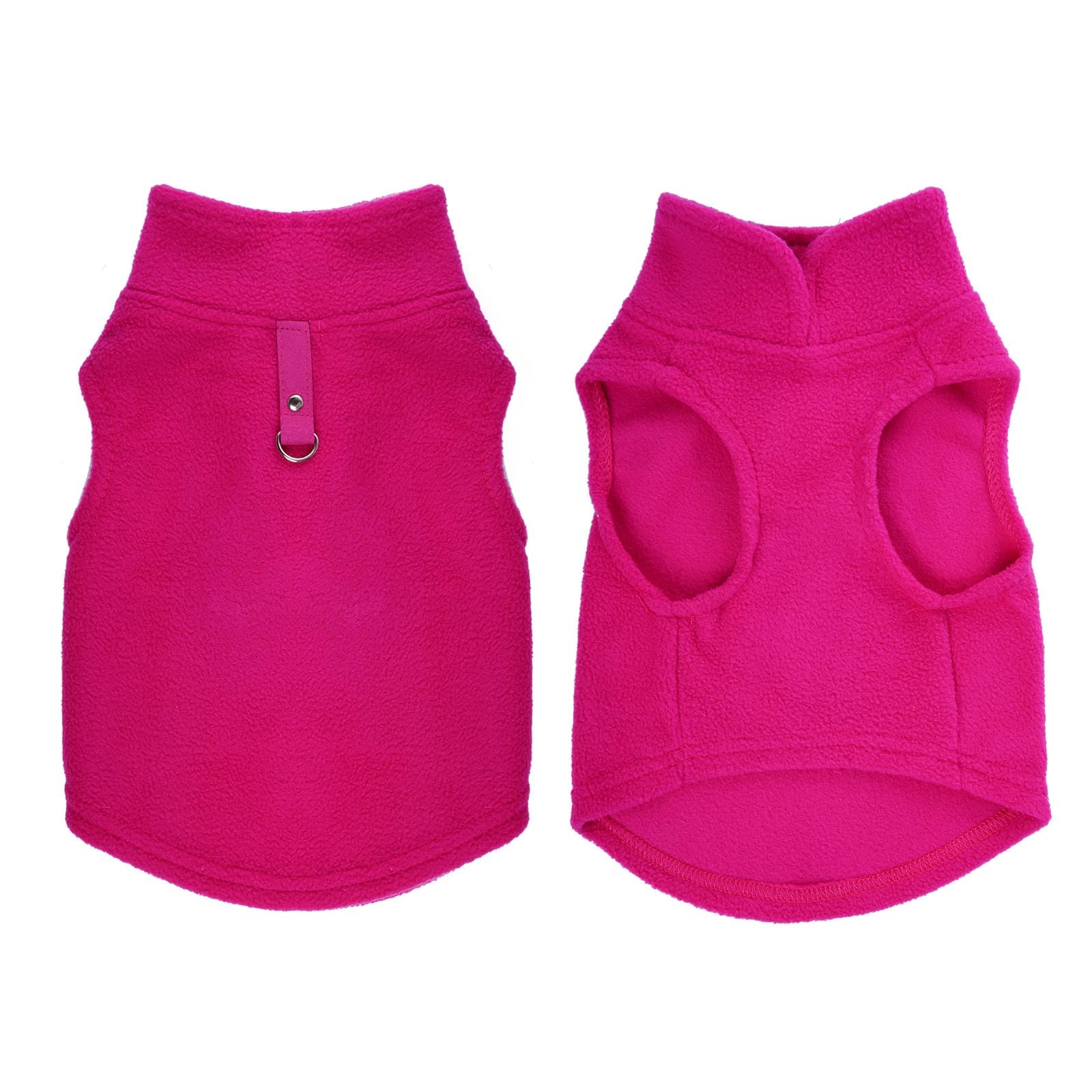 Rbenxia rose-red dog sweater soft polar fleece for warmth and comfort