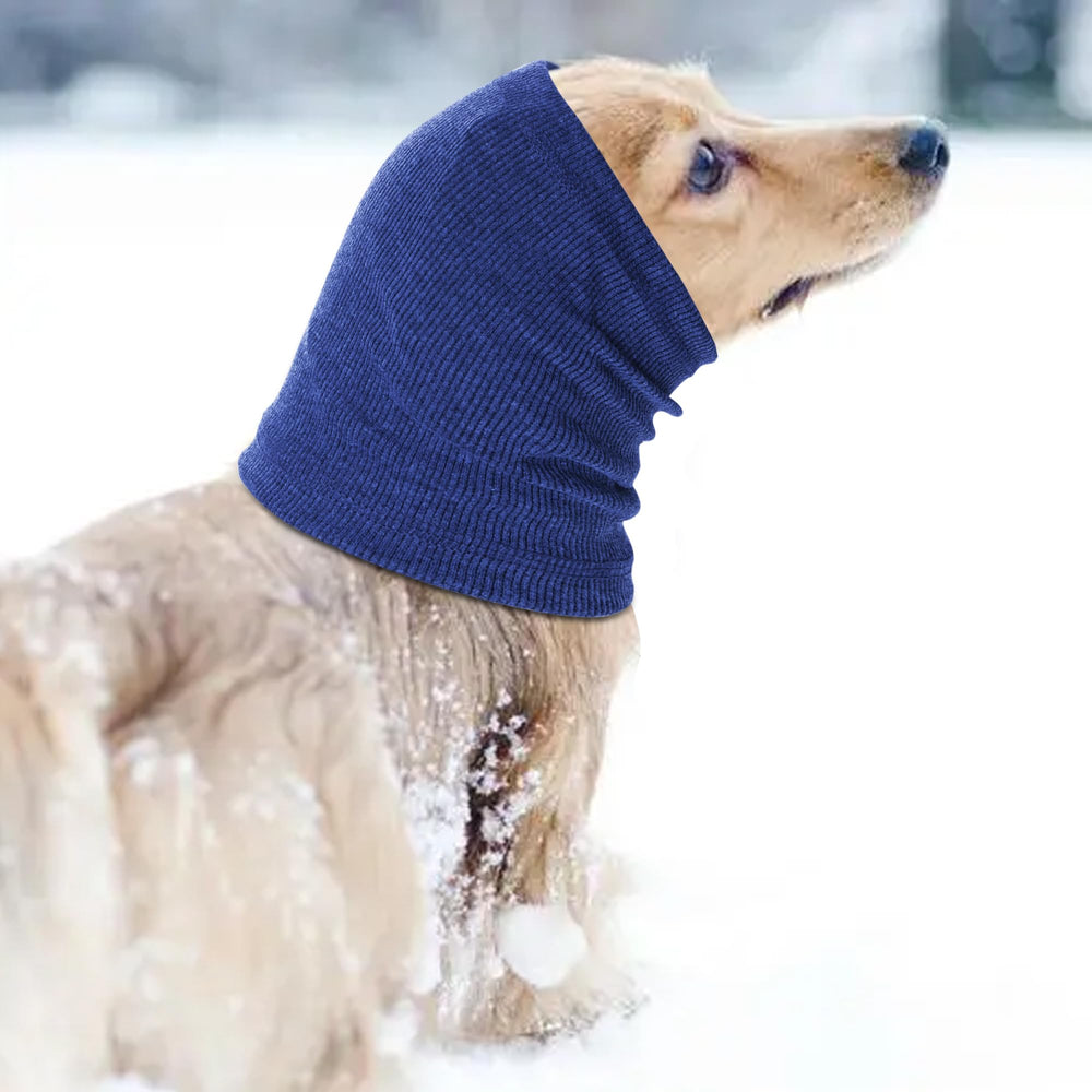 Rbenxia soft elastic fabric dog ear wrap blue for comfy wear.