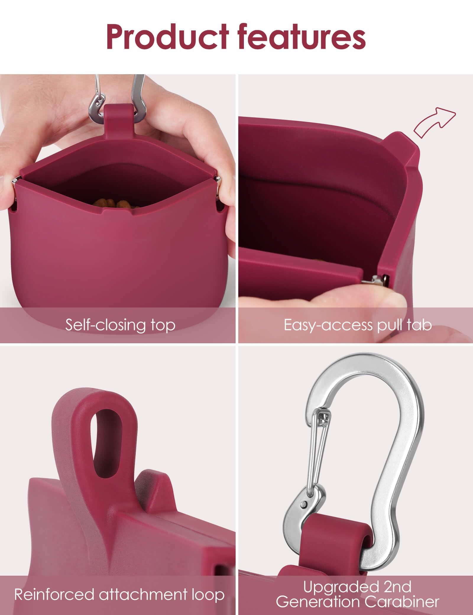 RBibei upgraded carabiner and leash clip secure to most leashes for reliable training access.