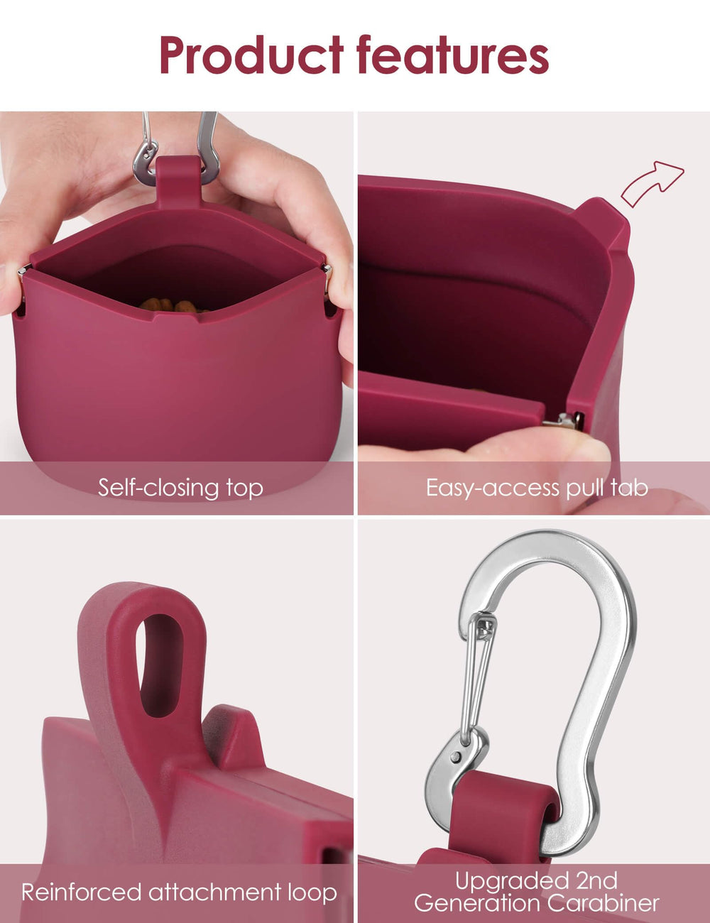 RBibei upgraded carabiner and leash clip secure to most leashes for reliable training access.