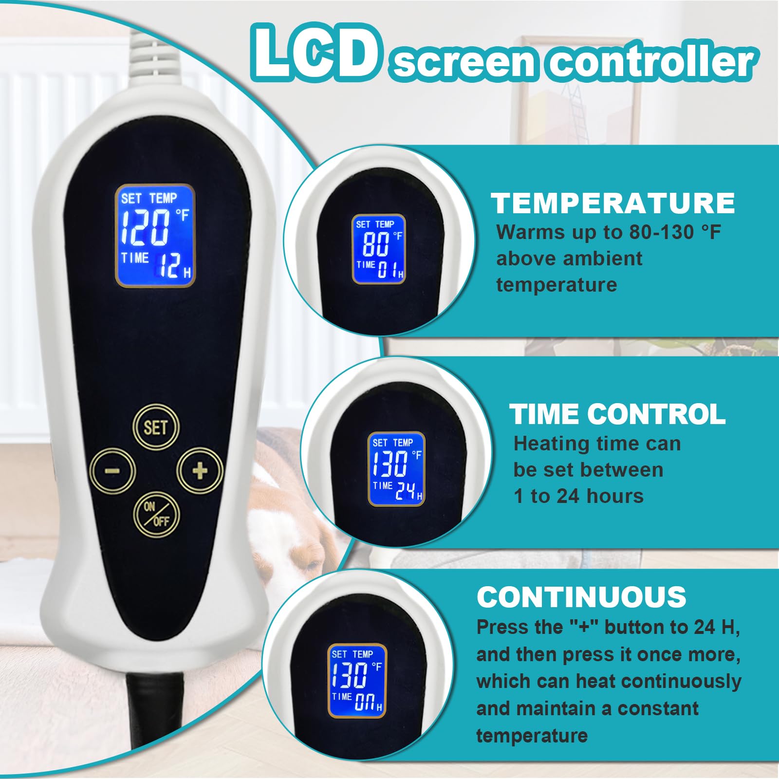RC SLL cat heating pad 7-layer safety structure emphasizes durable, heat-resistant design.
