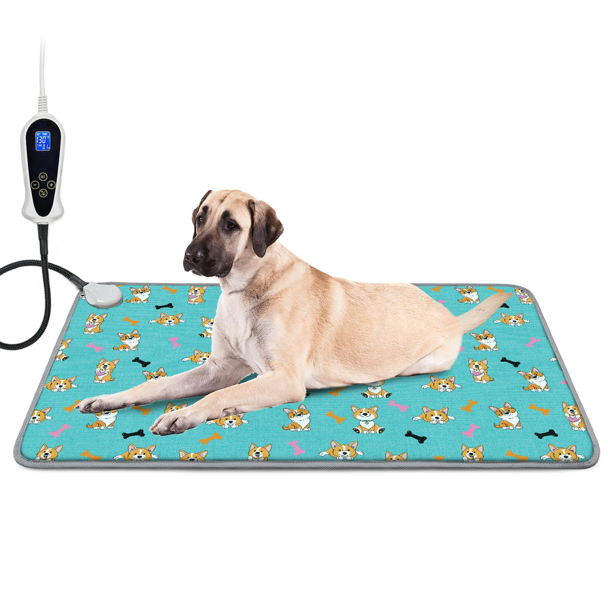 RC SLL large pet heating pad with digital control display for precise warmth.