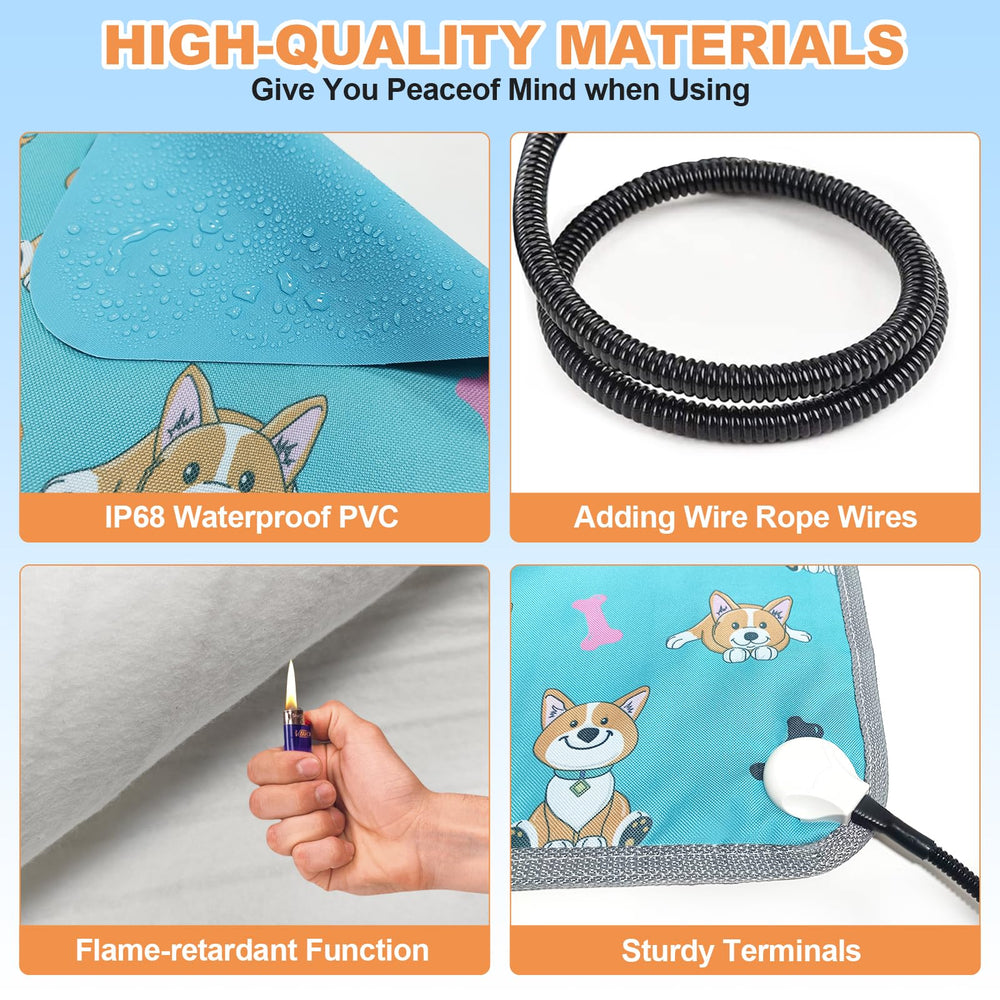 RC SLL large pet heating pad soft fleece top enhances pet comfort.