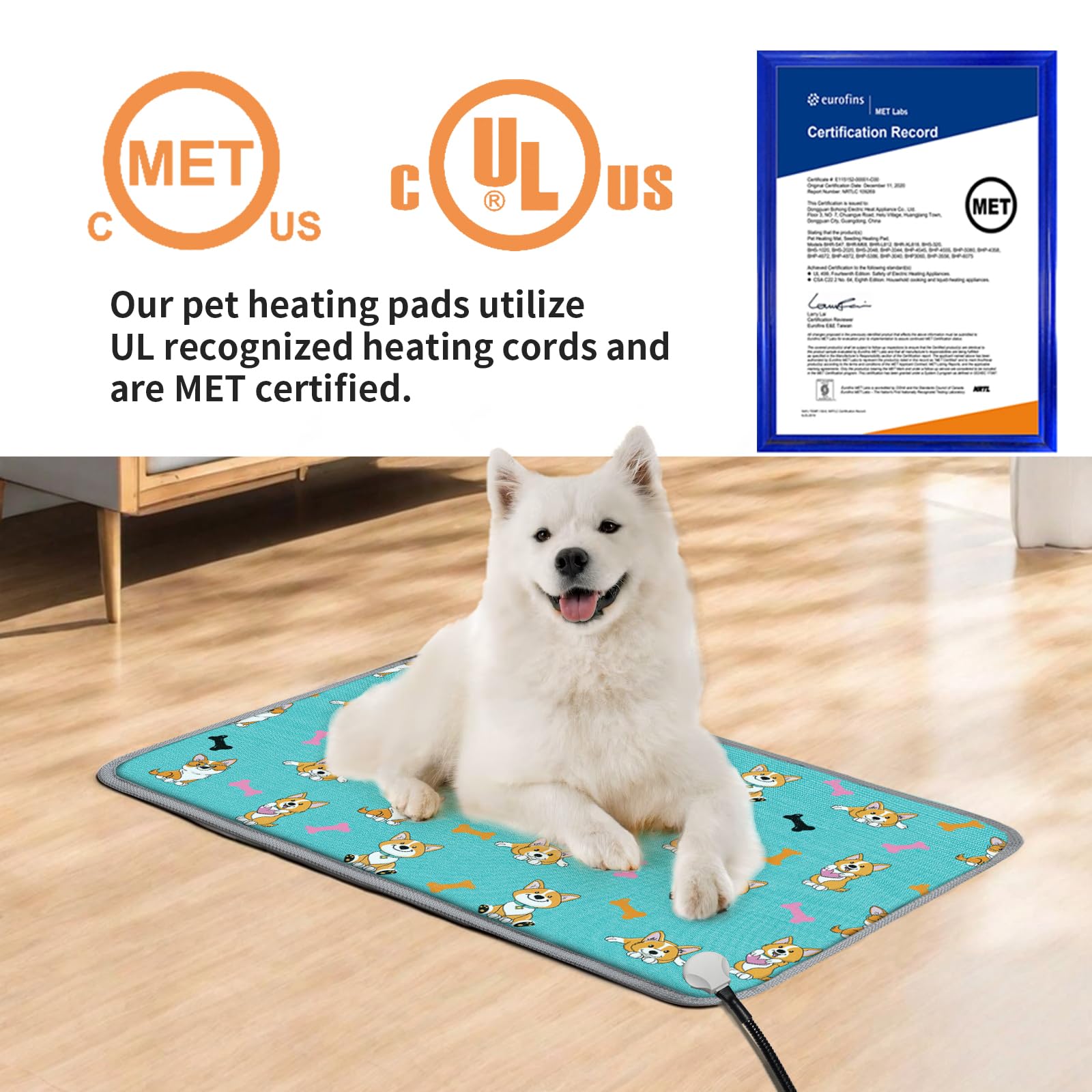 RC SLL large pet heating pad waterproof cover simplifies cleanup after use.