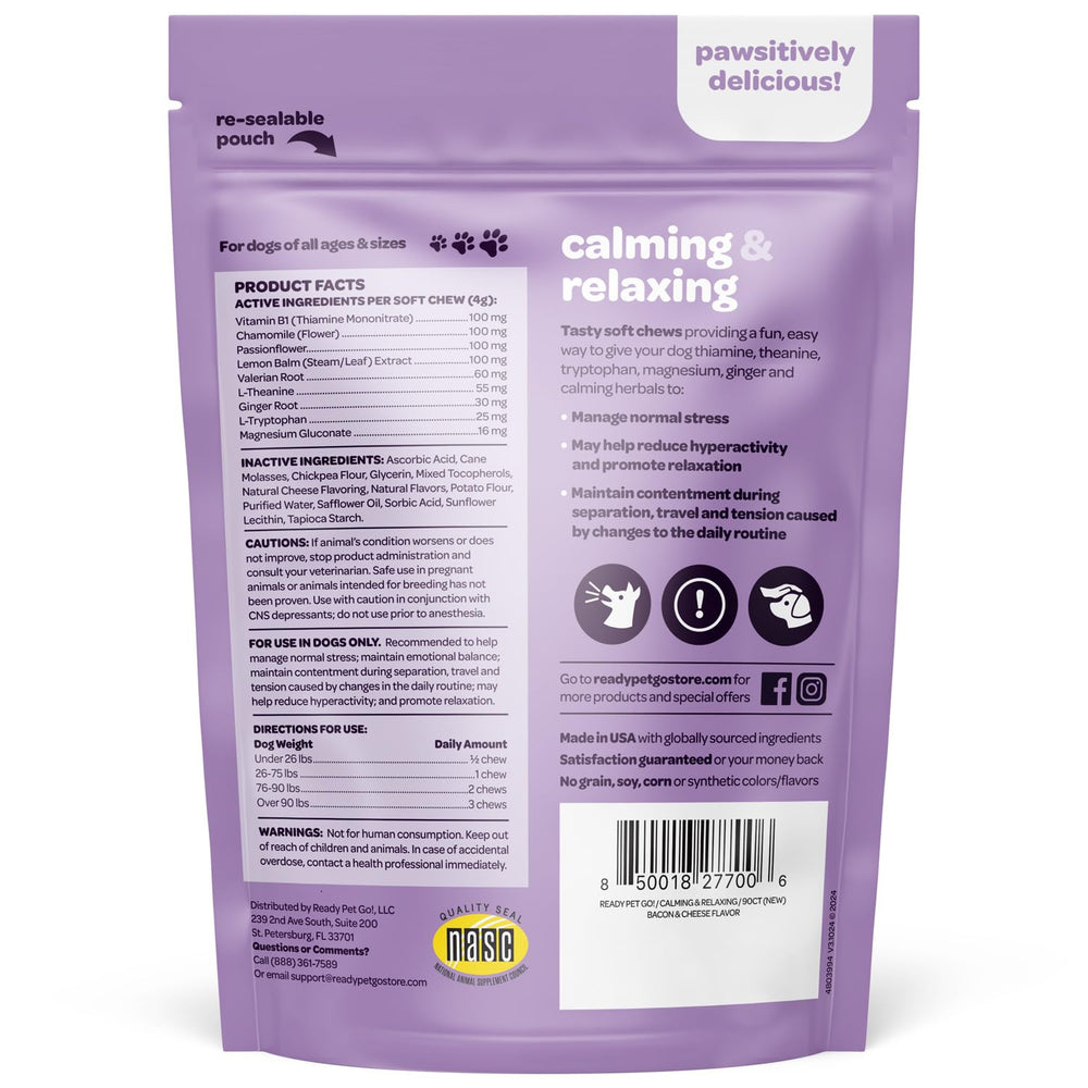 Ready Pet Go! Calming Chews help dogs cope with separation anxiety during crate time.