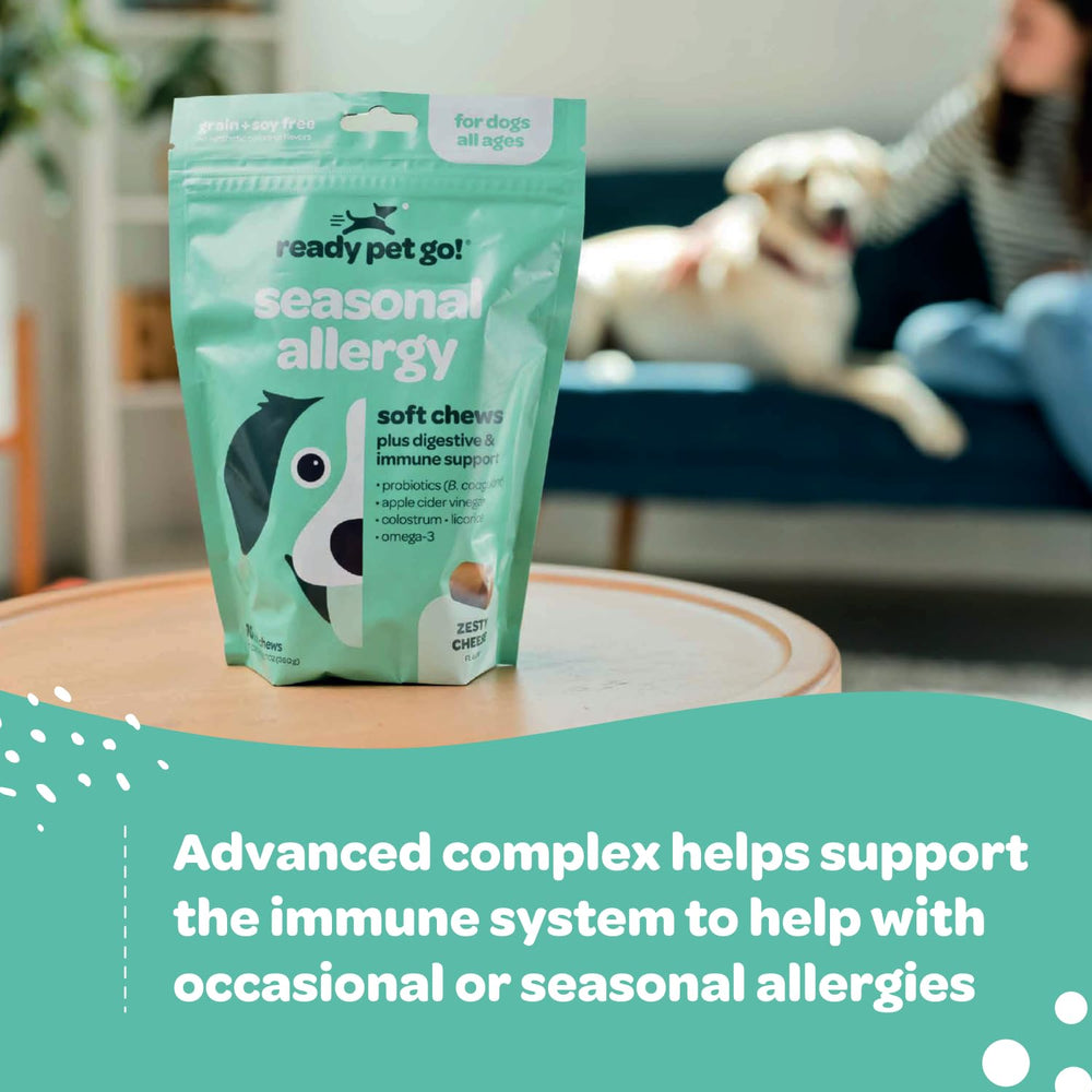 Ready Pet Go Immunity chews image featuring ACV and probiotics for gut balance