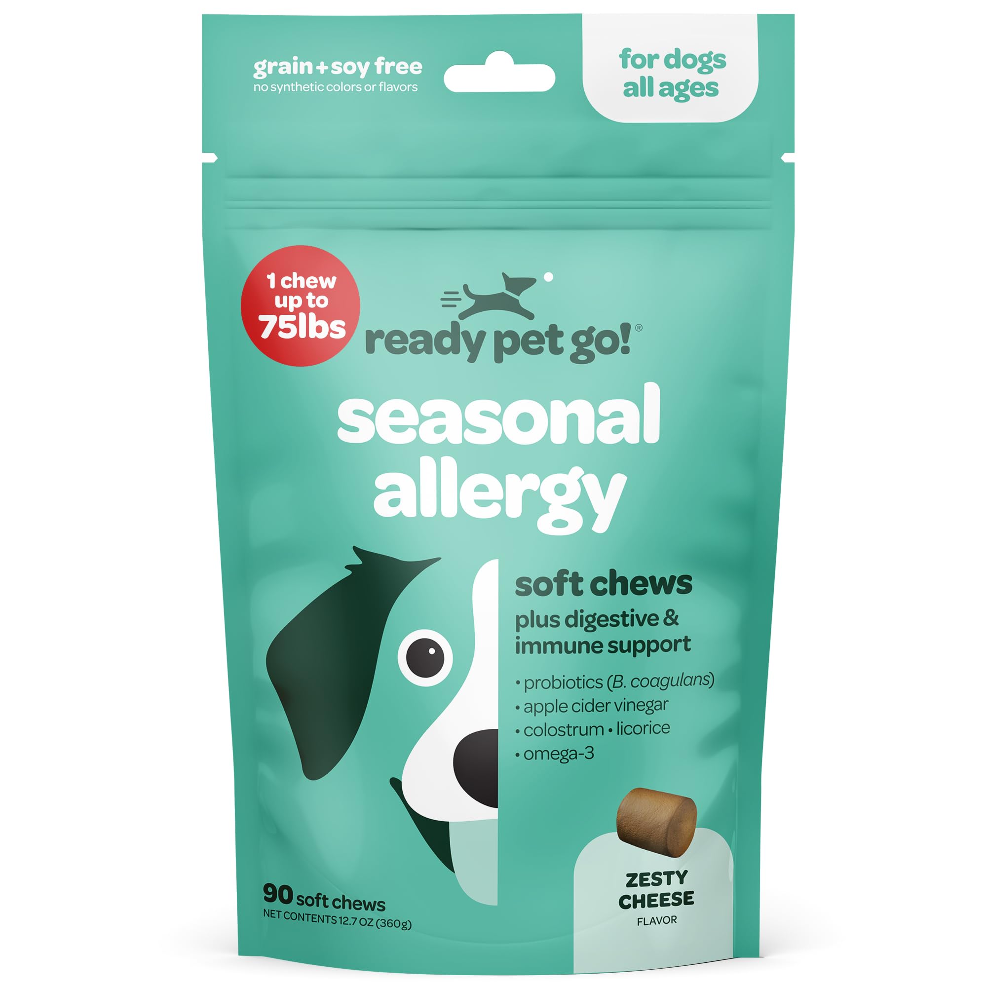 Ready Pet Go Immunity chews with colostrum for immune nourishment visuals