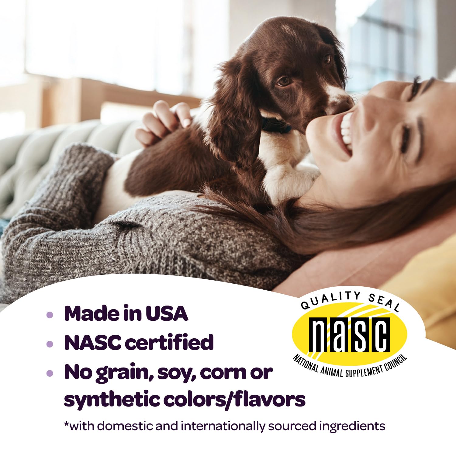 Ready Pet Go NASC-certified badge with product in use during grooming session