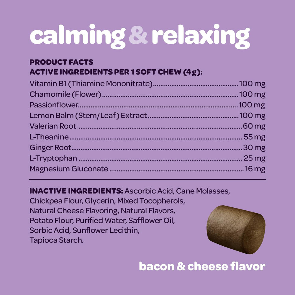 Ready Pet Go soft-chew texture closeup highlighting easy-to-digest calming ingredients