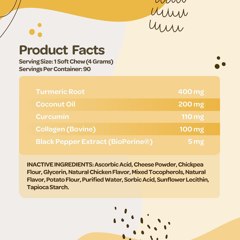 Ready Pet Go! turmeric and collagen ingredients powering joints and skin vitality.
