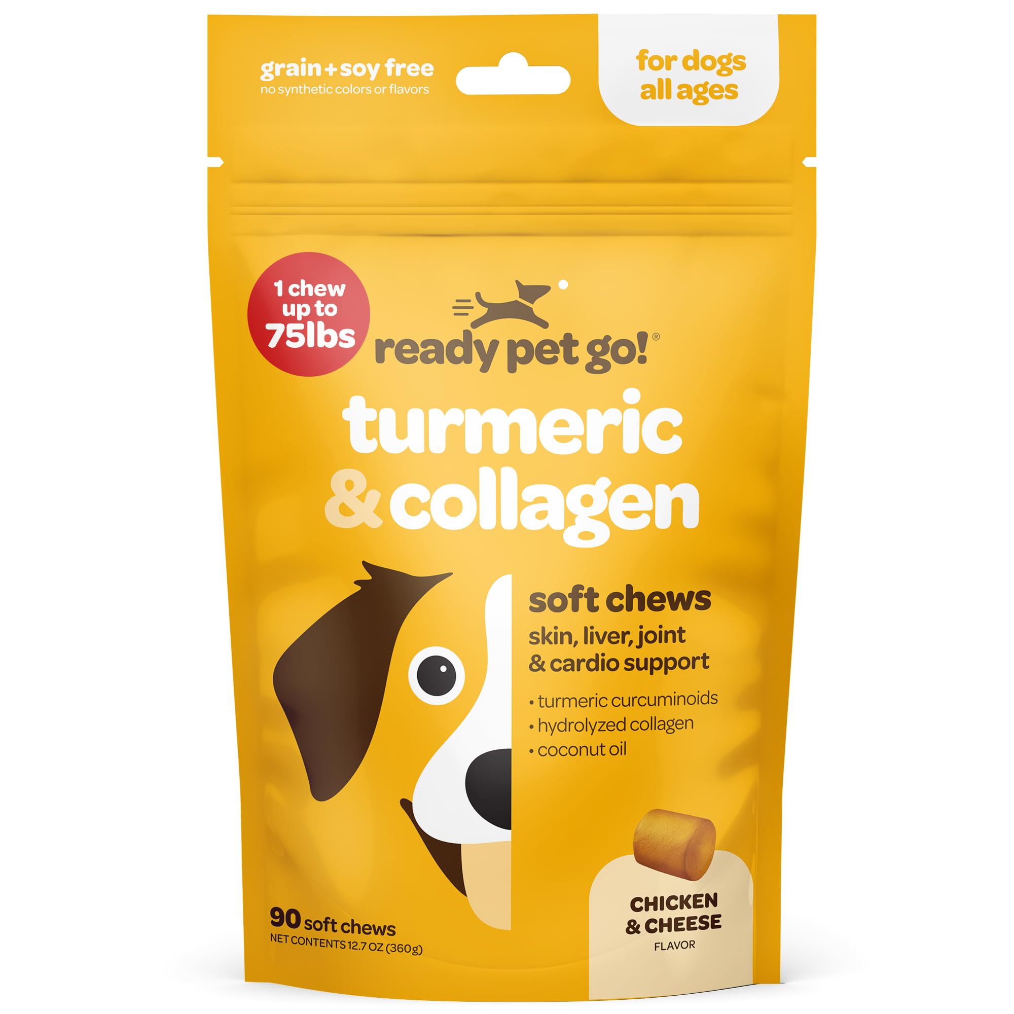 Ready Pet Go! turmeric chews USA-made and NASC-certified for trusted pet health.
