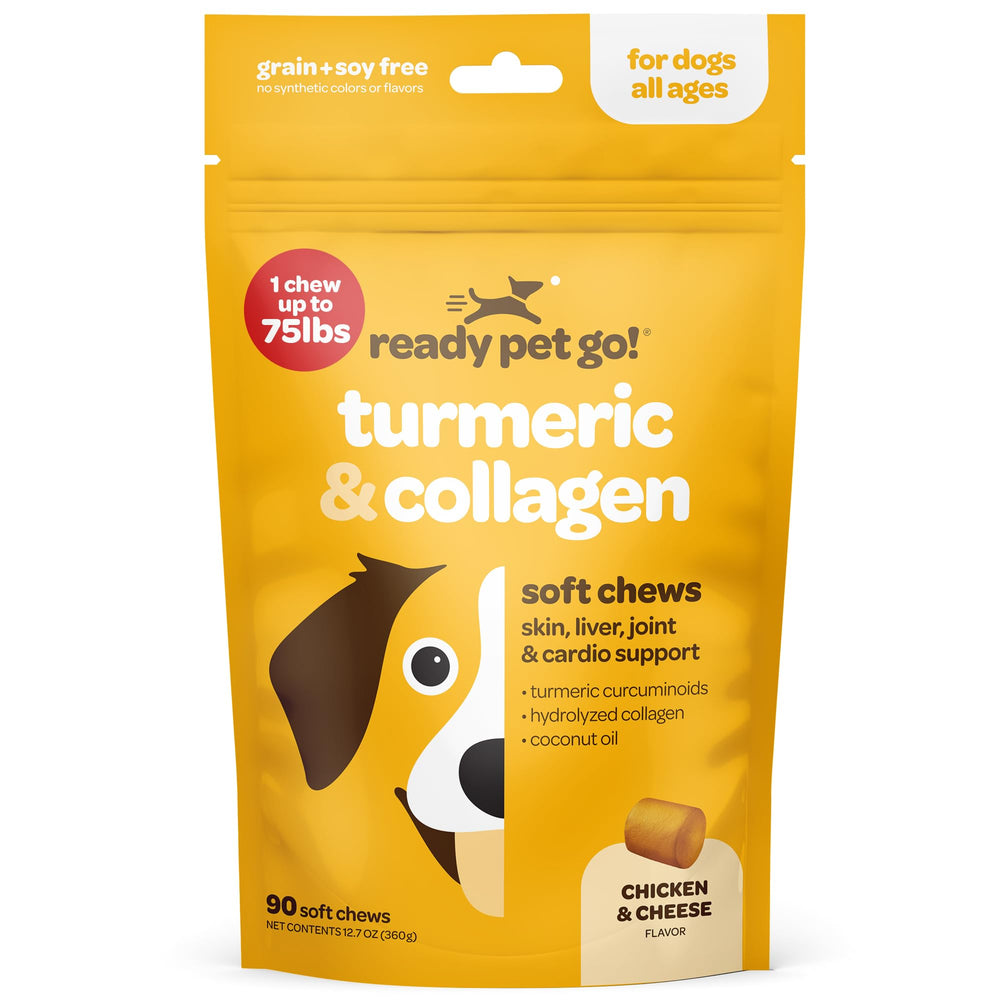 Ready Pet Go! turmeric chews USA-made and NASC-certified for trusted pet health.