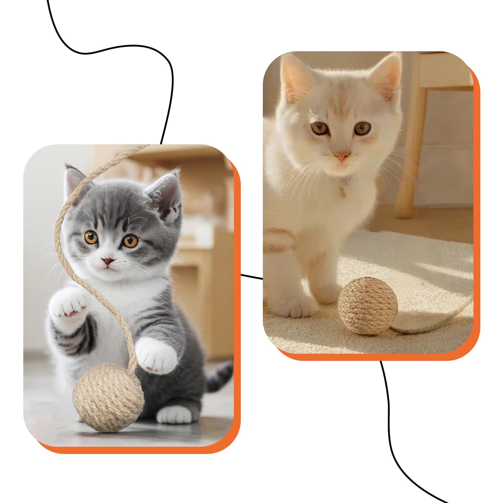 READY TO PETS natural sisal texture close-up encourages scratching and play.