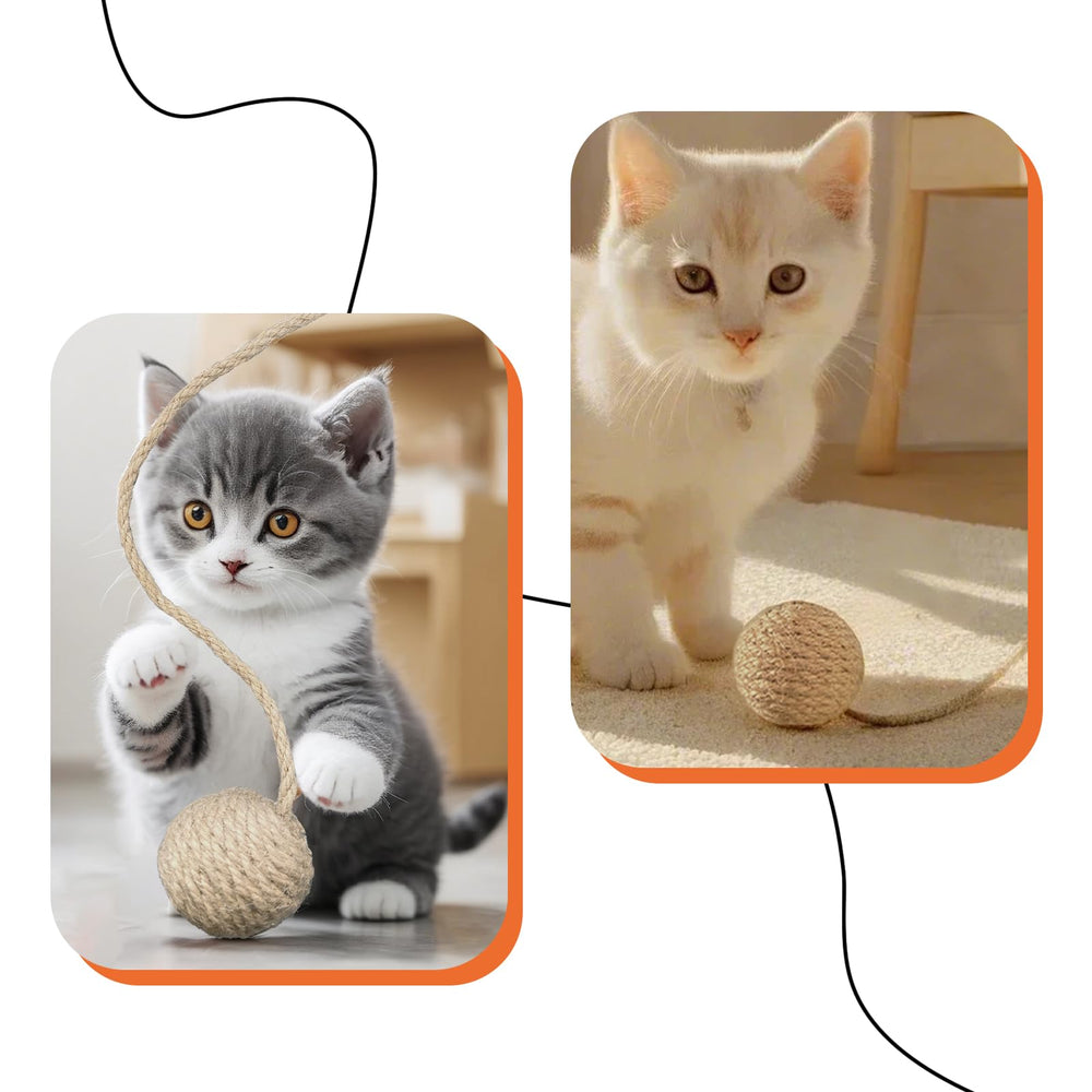 READY TO PETS natural sisal texture close-up encourages scratching and play.