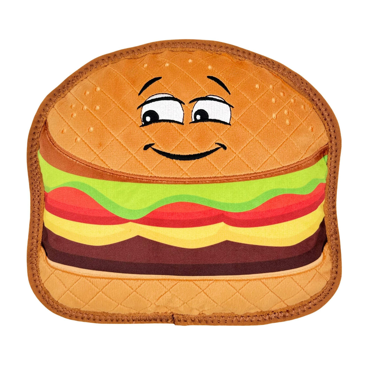 ReadyHound Majors Hamburger Toy front view; durable chew toy for aggressive chewers