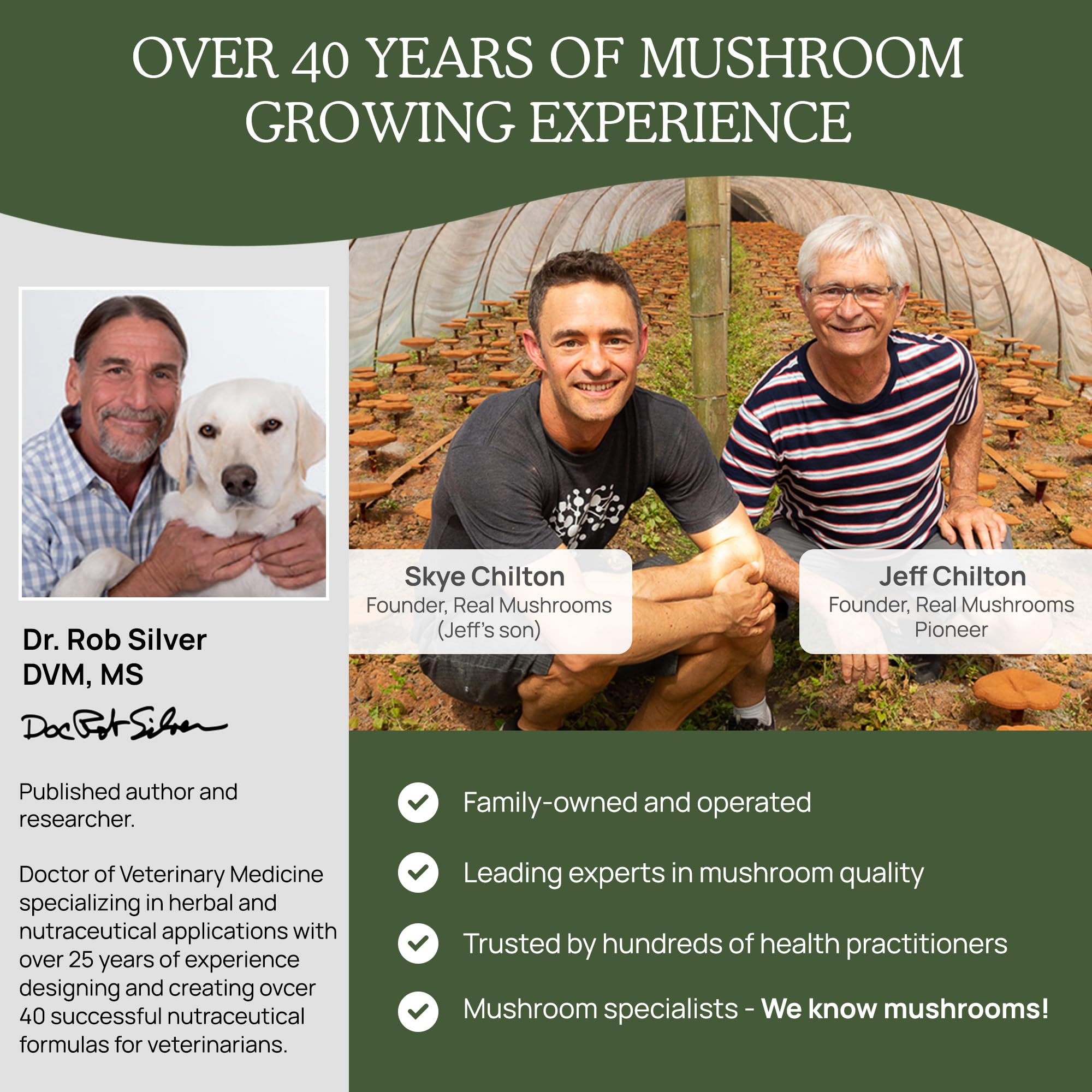 Real Mushrooms pets use for cats and dogs visual indicating universal daily support
