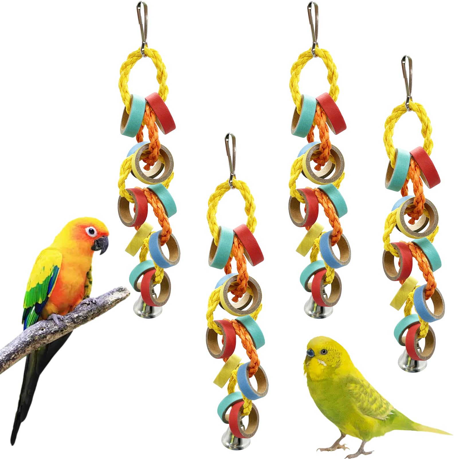 Rebecca online bagel chew rings closeup for parrots promoting safe chewing and mental enrichment