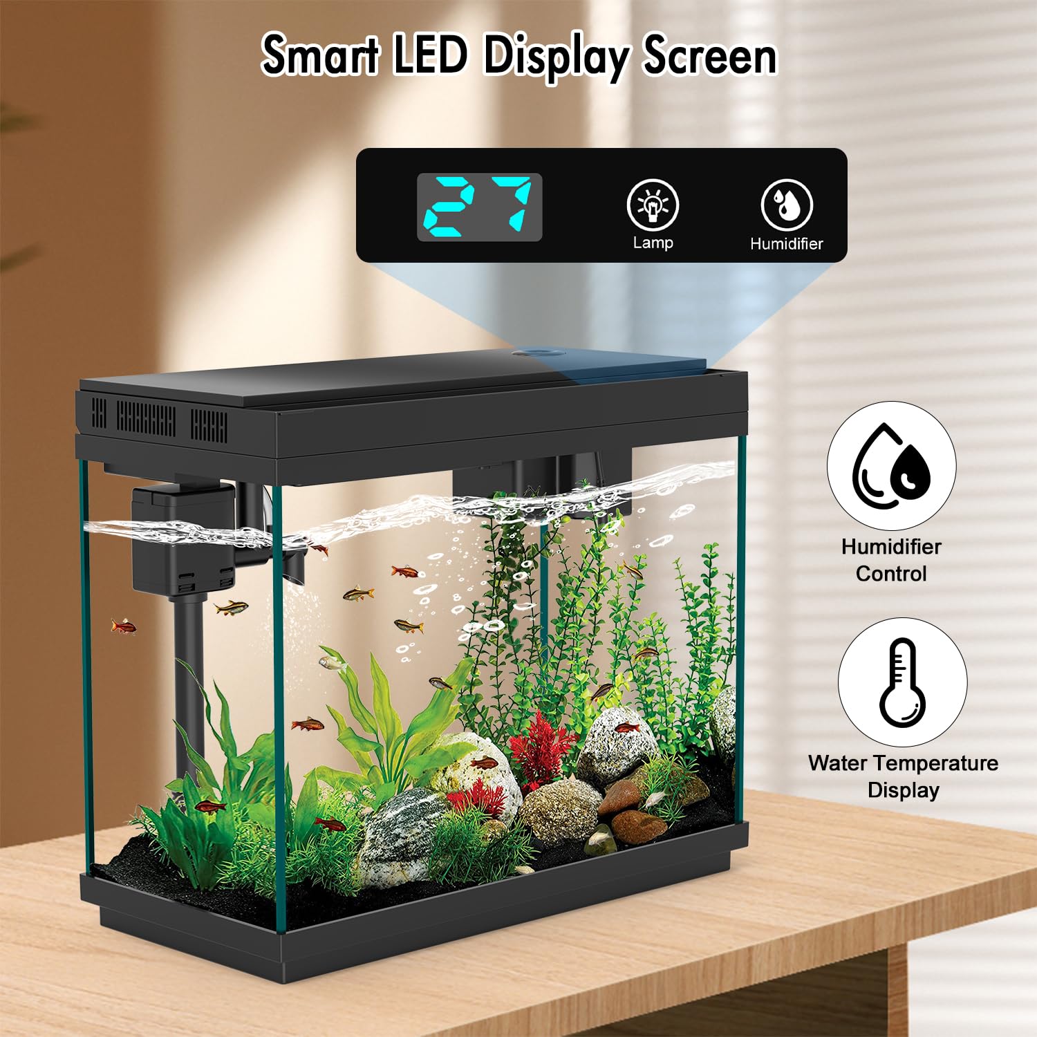 Rechale Smart Aquarium 7-color LED creates mood lighting options