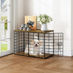 Rechgosh 24-inch dog crate end-table closed blends with decor and keeps small pets secure.